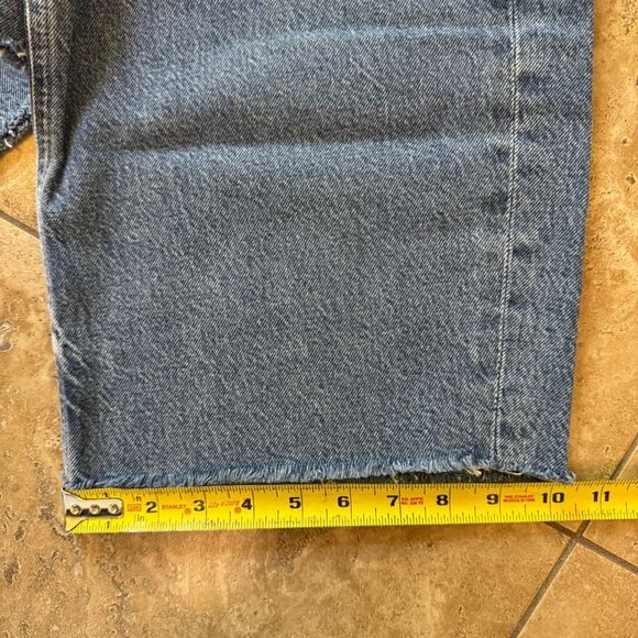NWT Citizens of Humanity Ayla Raw Hem Crop Jeans Womens 27 Telegraph Blue Wide - Picture 16 of 16